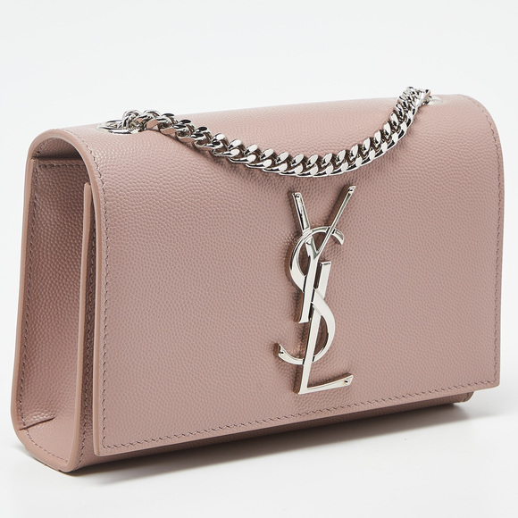 Saint Laurent Pink Leather Small Monogram Kate Wallet on Chain - Picture 3 of 8